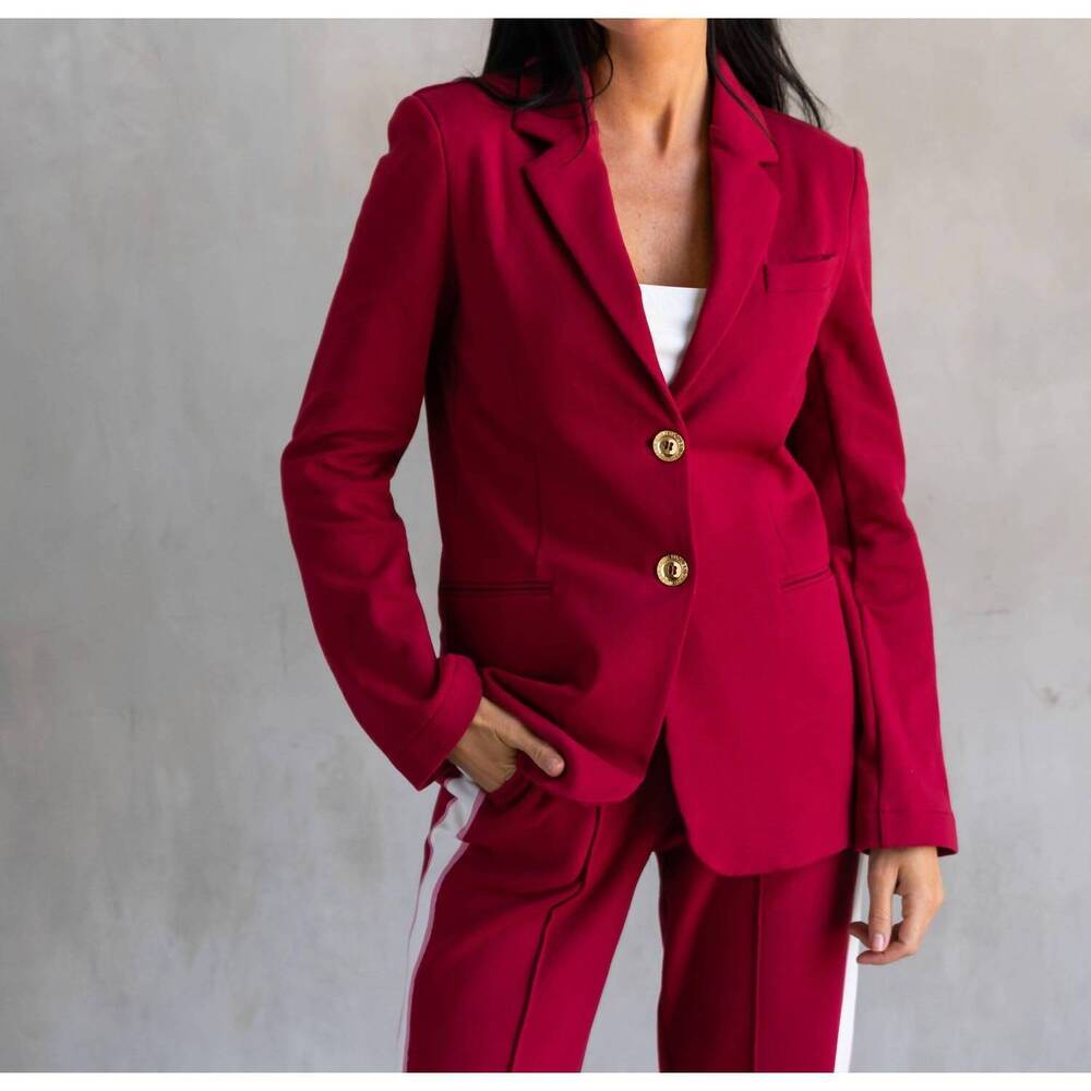 NEW CARE TUCKER morrison interlock blazer in bordeaux